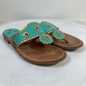 JACK ROGERS Jacks Flat Sandals In Turquoise